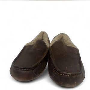 UGG Men's Dark Brown Leather Slip-Ons